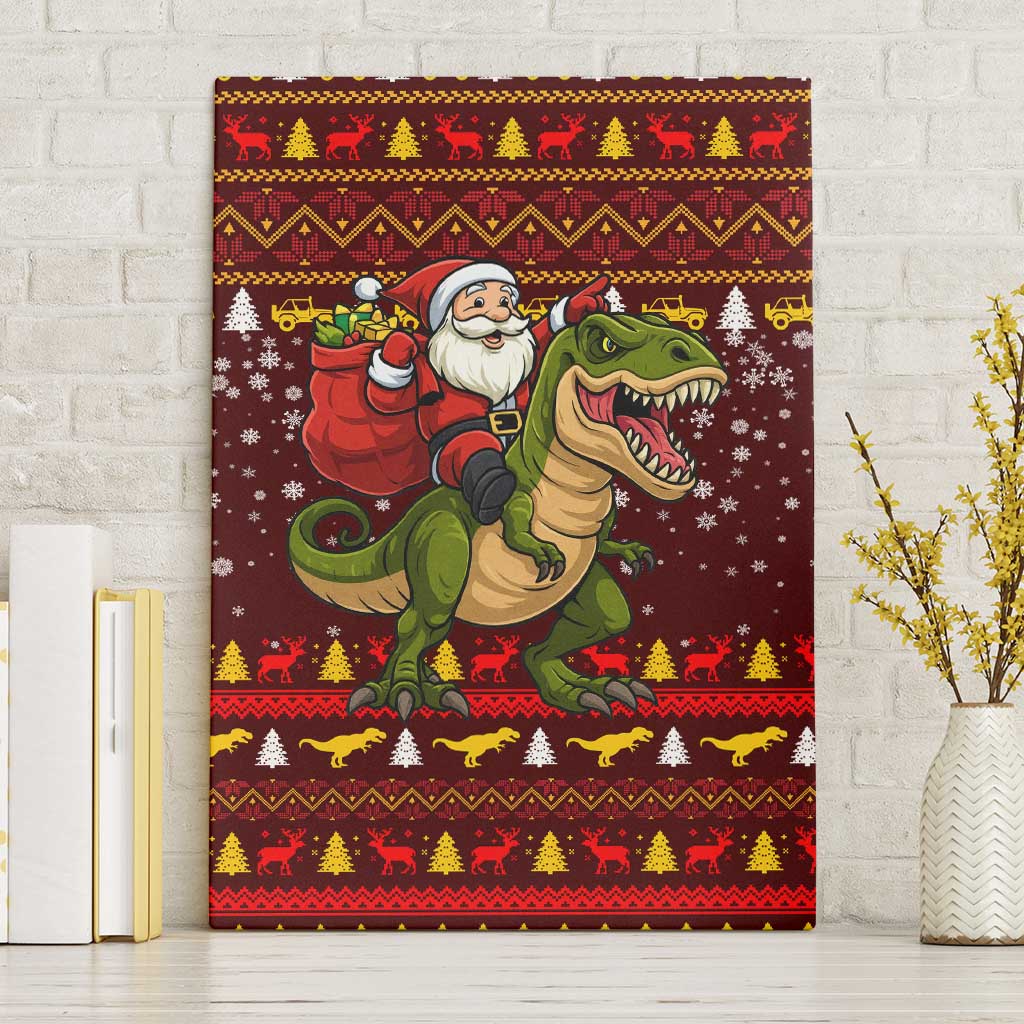 Santassic Park Santa Claus Christmas Canvas Wall Art Xmas Holiday Patterns - Wonder Print Shop