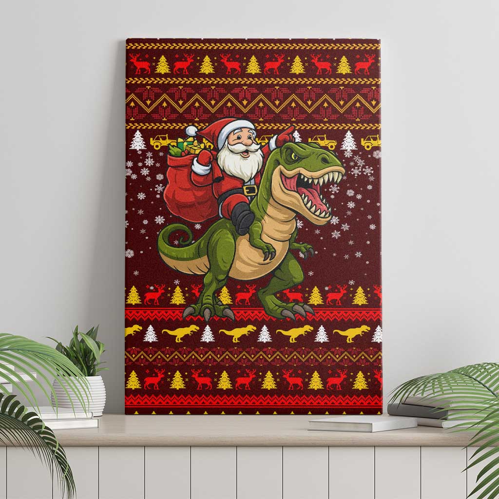 Santassic Park Santa Claus Christmas Canvas Wall Art Xmas Holiday Patterns - Wonder Print Shop
