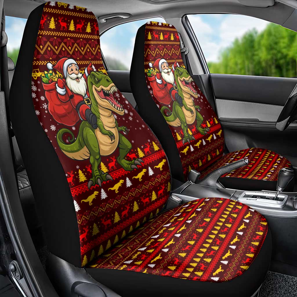 Santassic Park Santa Claus Christmas Car Seat Cover Xmas Holiday Patterns - Wonder Print Shop
