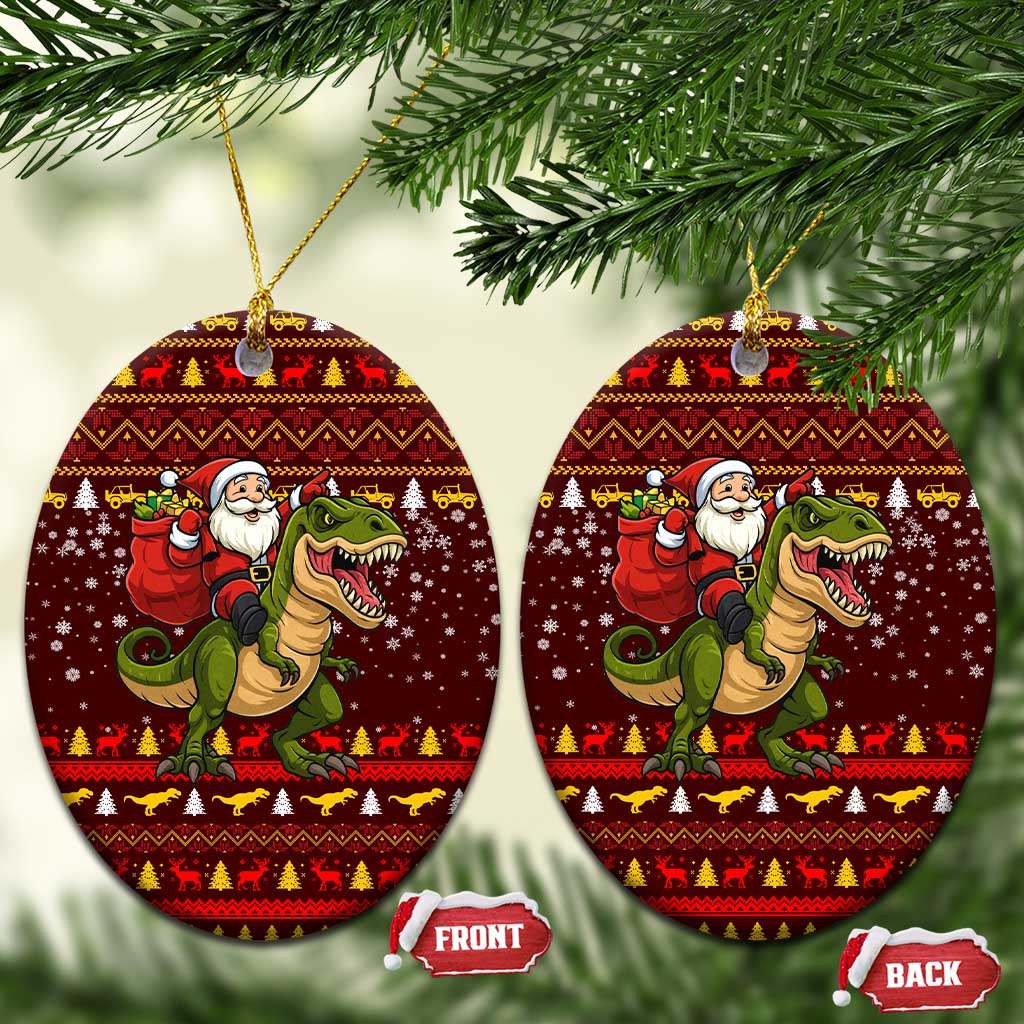 Santassic Park Santa Claus Christmas Ceramic Ornament Xmas Holiday Patterns - Wonder Print Shop
