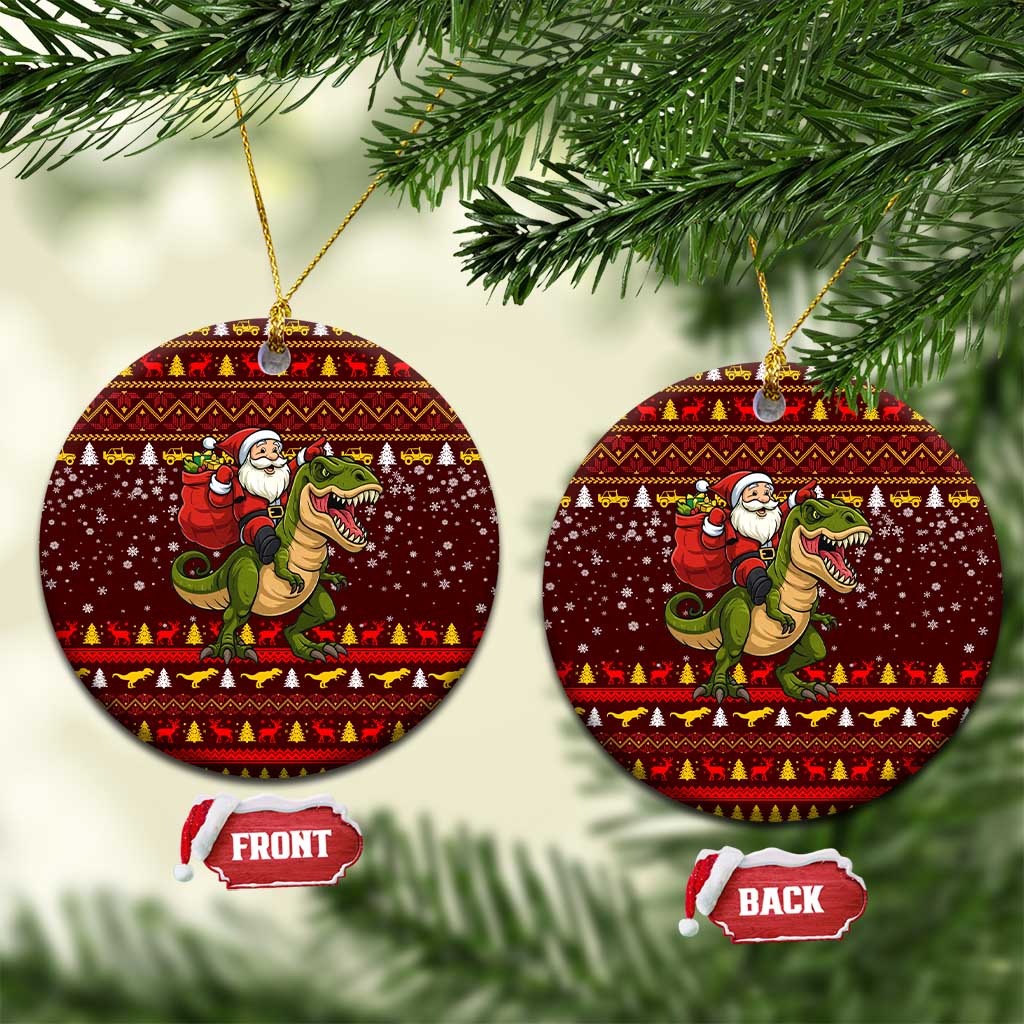 Santassic Park Santa Claus Christmas Ceramic Ornament Xmas Holiday Patterns - Wonder Print Shop