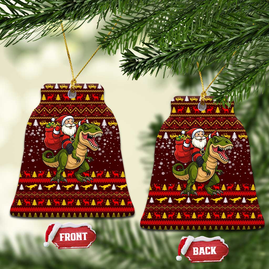 Santassic Park Santa Claus Christmas Ceramic Ornament Xmas Holiday Patterns - Wonder Print Shop