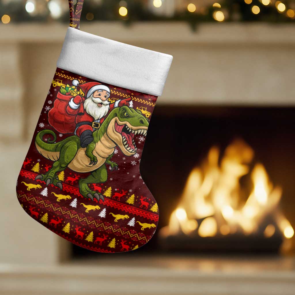 Santassic Park Santa Claus Christmas Stocking Xmas Holiday Patterns - Wonder Print Shop