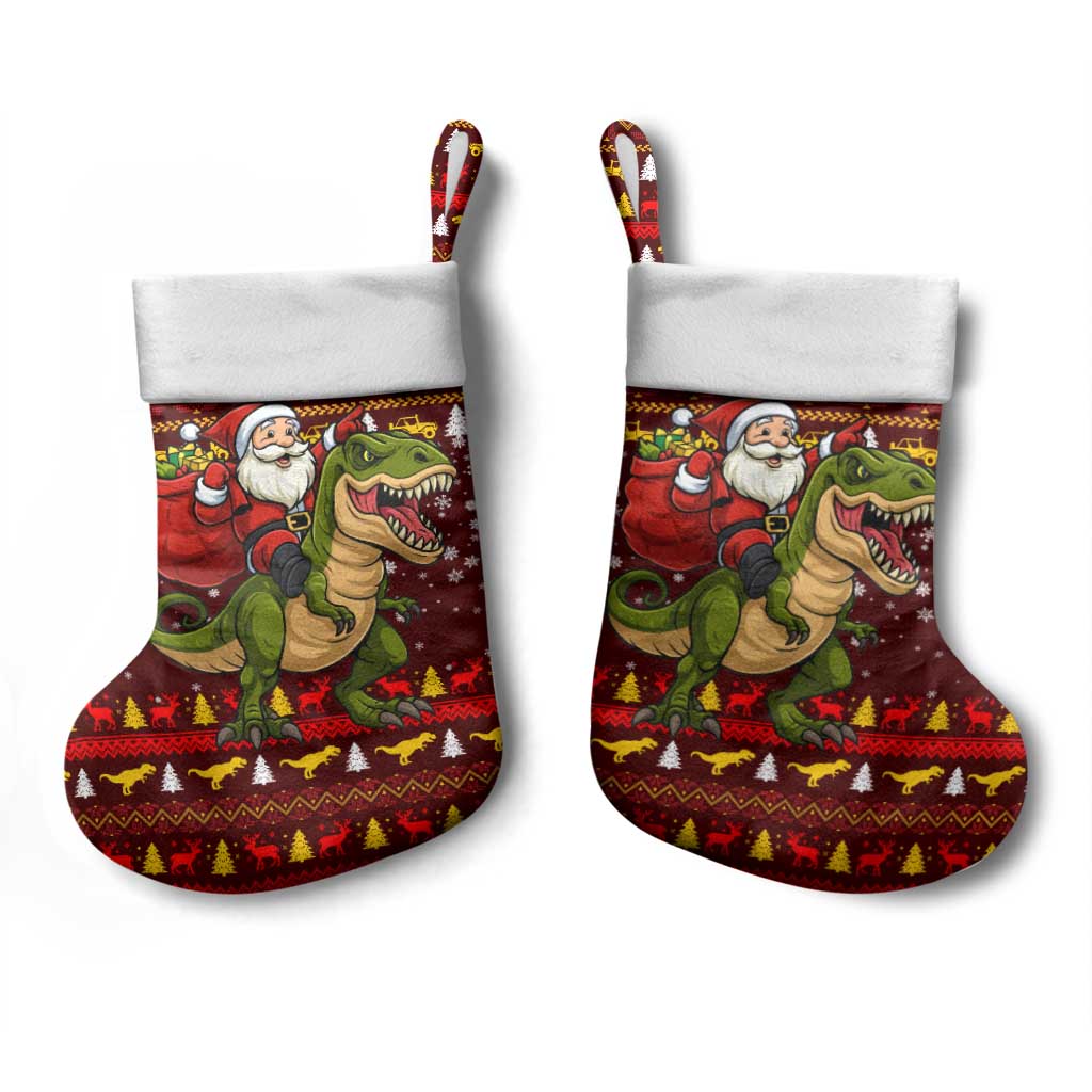 Santassic Park Santa Claus Christmas Stocking Xmas Holiday Patterns - Wonder Print Shop