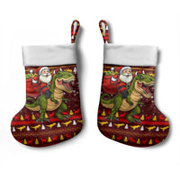Santassic Park Santa Claus Christmas Stocking Xmas Holiday Patterns - Wonder Print Shop