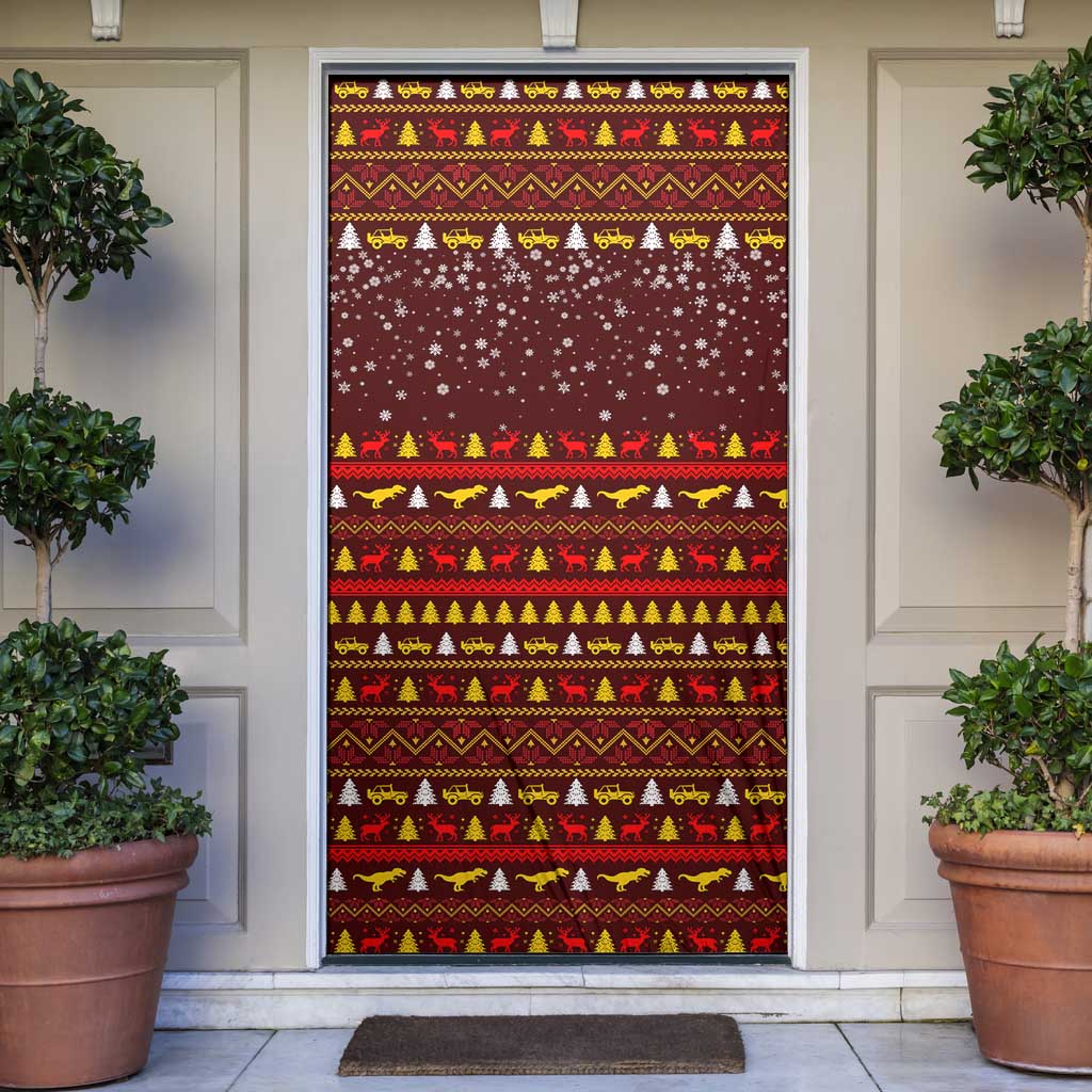 Santassic Park Santa Claus Christmas Door Cover Xmas Holiday Patterns - Wonder Print Shop