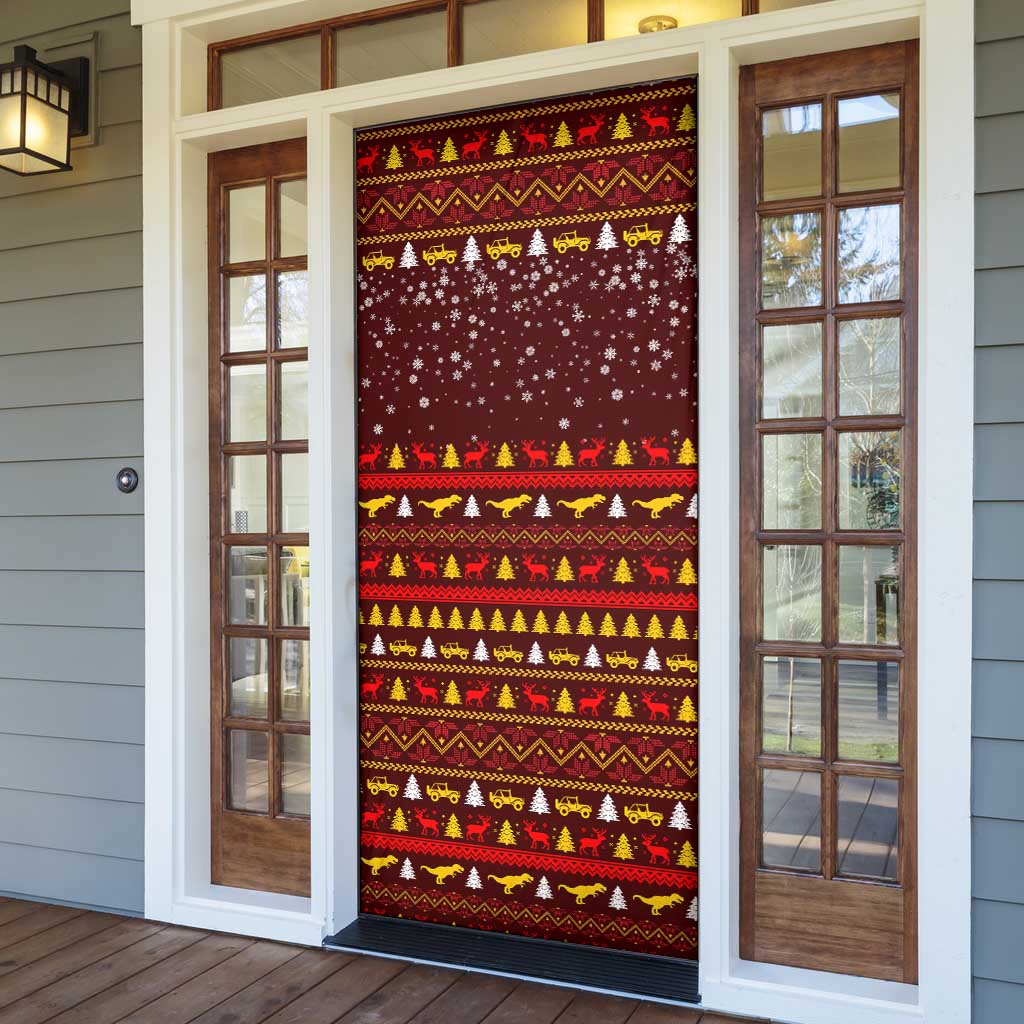 Santassic Park Santa Claus Christmas Door Cover Xmas Holiday Patterns - Wonder Print Shop