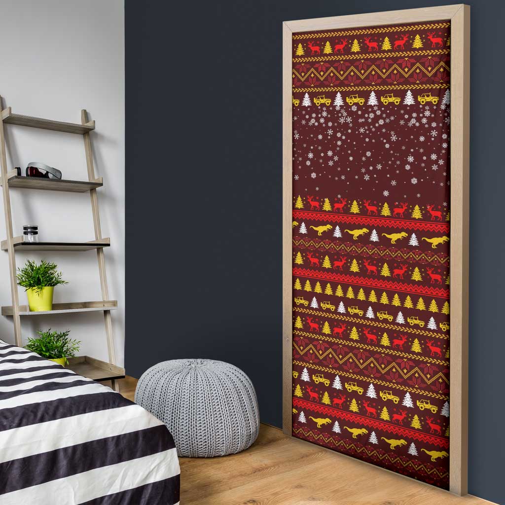 Santassic Park Santa Claus Christmas Door Cover Xmas Holiday Patterns - Wonder Print Shop