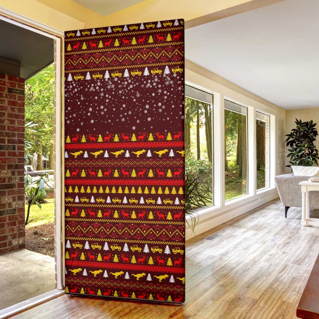 Santassic Park Santa Claus Christmas Door Cover Xmas Holiday Patterns - Wonder Print Shop