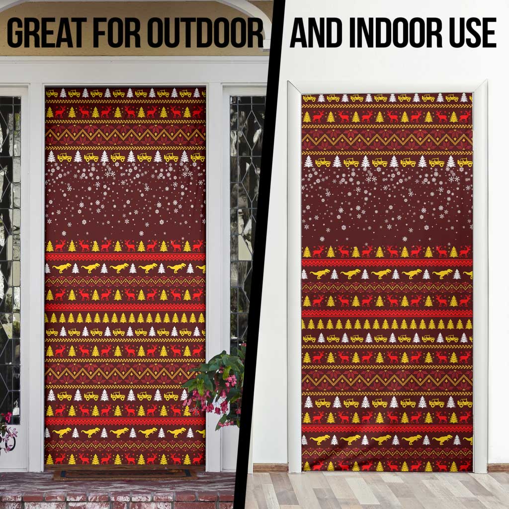 Santassic Park Santa Claus Christmas Door Cover Xmas Holiday Patterns - Wonder Print Shop