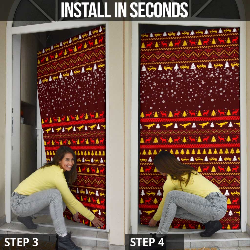 Santassic Park Santa Claus Christmas Door Cover Xmas Holiday Patterns - Wonder Print Shop