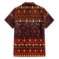 Santassic Park Santa Claus Christmas Family Matching Off The Shoulder Long Sleeve Dress and Hawaiian Shirt Xmas Holiday Patterns - Wonder Print Shop
