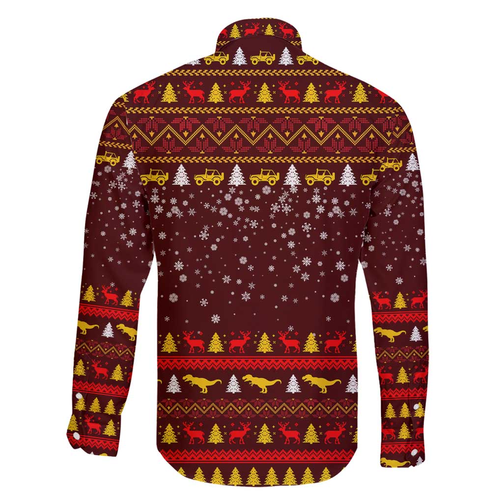 Santassic Park Santa Claus Christmas Family Matching Off Shoulder Short Dress and Hawaiian Shirt Xmas Holiday Patterns - Wonder Print Shop