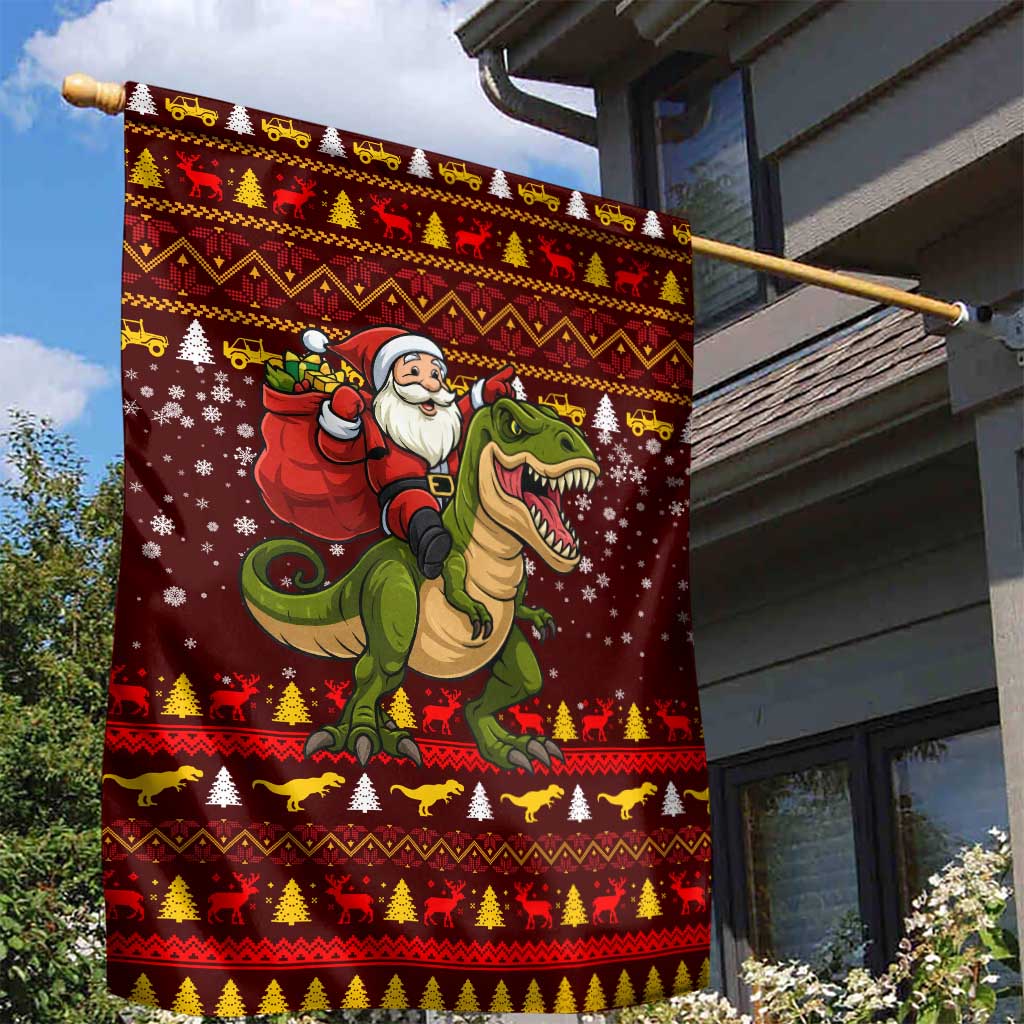 Santassic Park Santa Claus Christmas Garden Flag Xmas Holiday Patterns - Wonder Print Shop