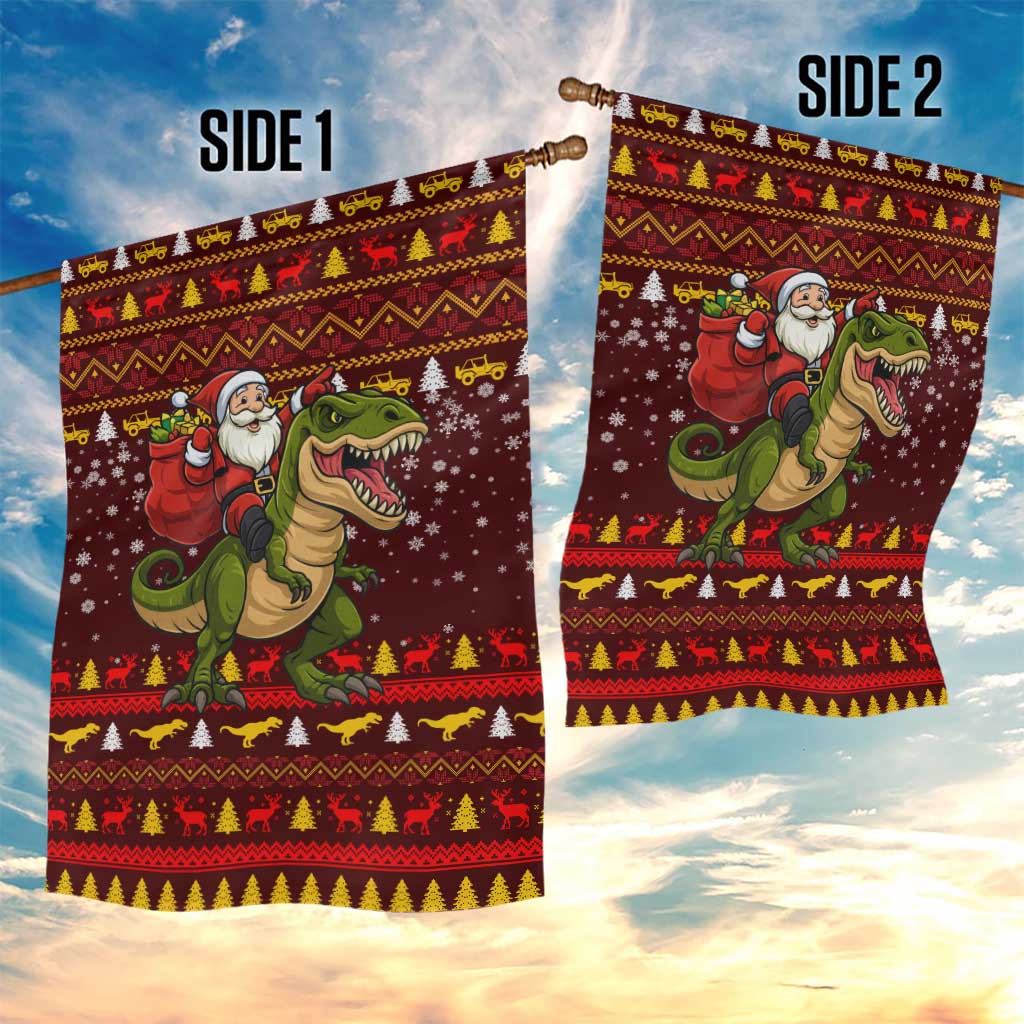 Santassic Park Santa Claus Christmas Garden Flag Xmas Holiday Patterns - Wonder Print Shop