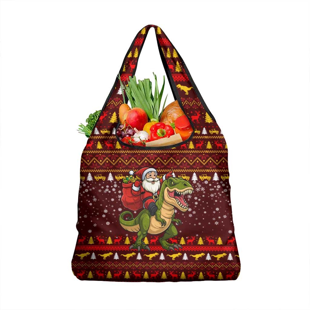 Santassic Park Santa Claus Christmas Grocery Bag Xmas Holiday Patterns - Wonder Print Shop