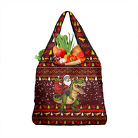 Santassic Park Santa Claus Christmas Grocery Bag Xmas Holiday Patterns - Wonder Print Shop