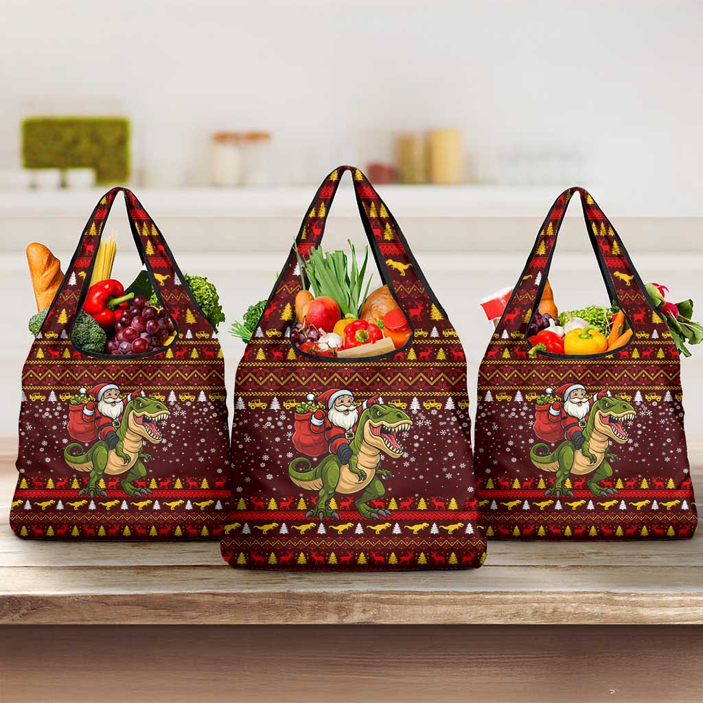 Santassic Park Santa Claus Christmas Grocery Bag Xmas Holiday Patterns - Wonder Print Shop