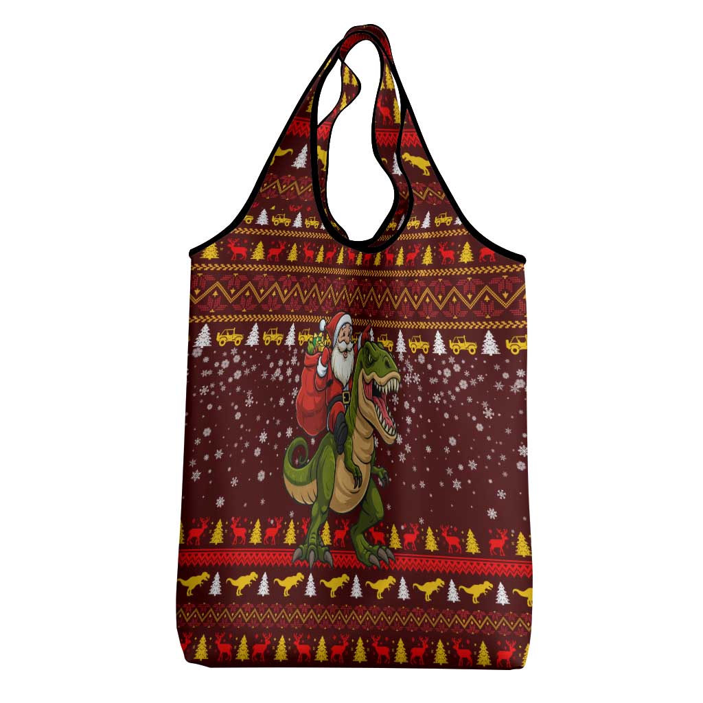 Santassic Park Santa Claus Christmas Grocery Bag Xmas Holiday Patterns - Wonder Print Shop