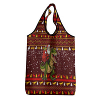 Santassic Park Santa Claus Christmas Grocery Bag Xmas Holiday Patterns - Wonder Print Shop