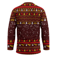 Santassic Park Santa Claus Christmas Hockey Jersey Xmas Holiday Patterns - Wonder Print Shop