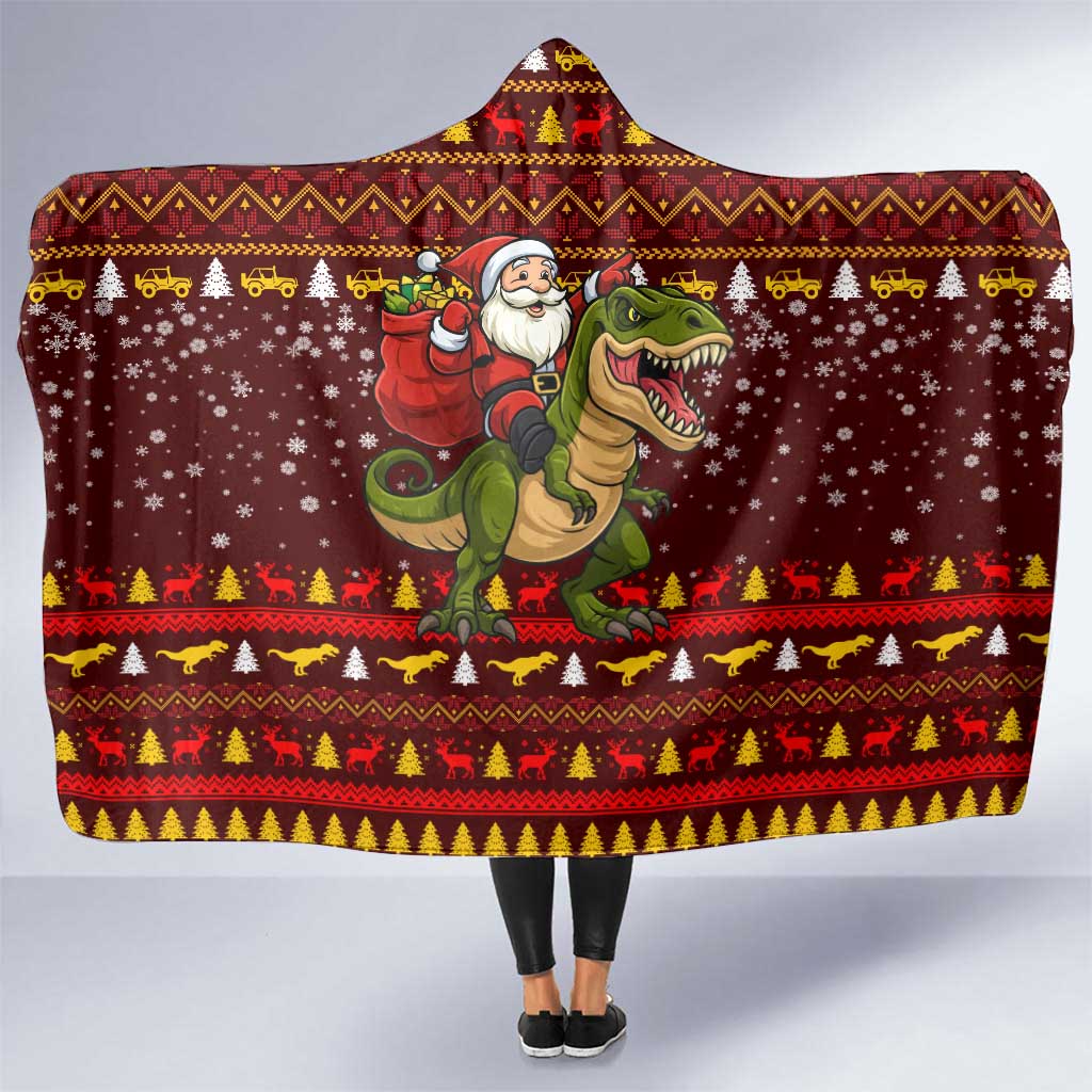 Santassic Park Santa Claus Christmas Hooded Blanket Xmas Holiday Patterns - Wonder Print Shop