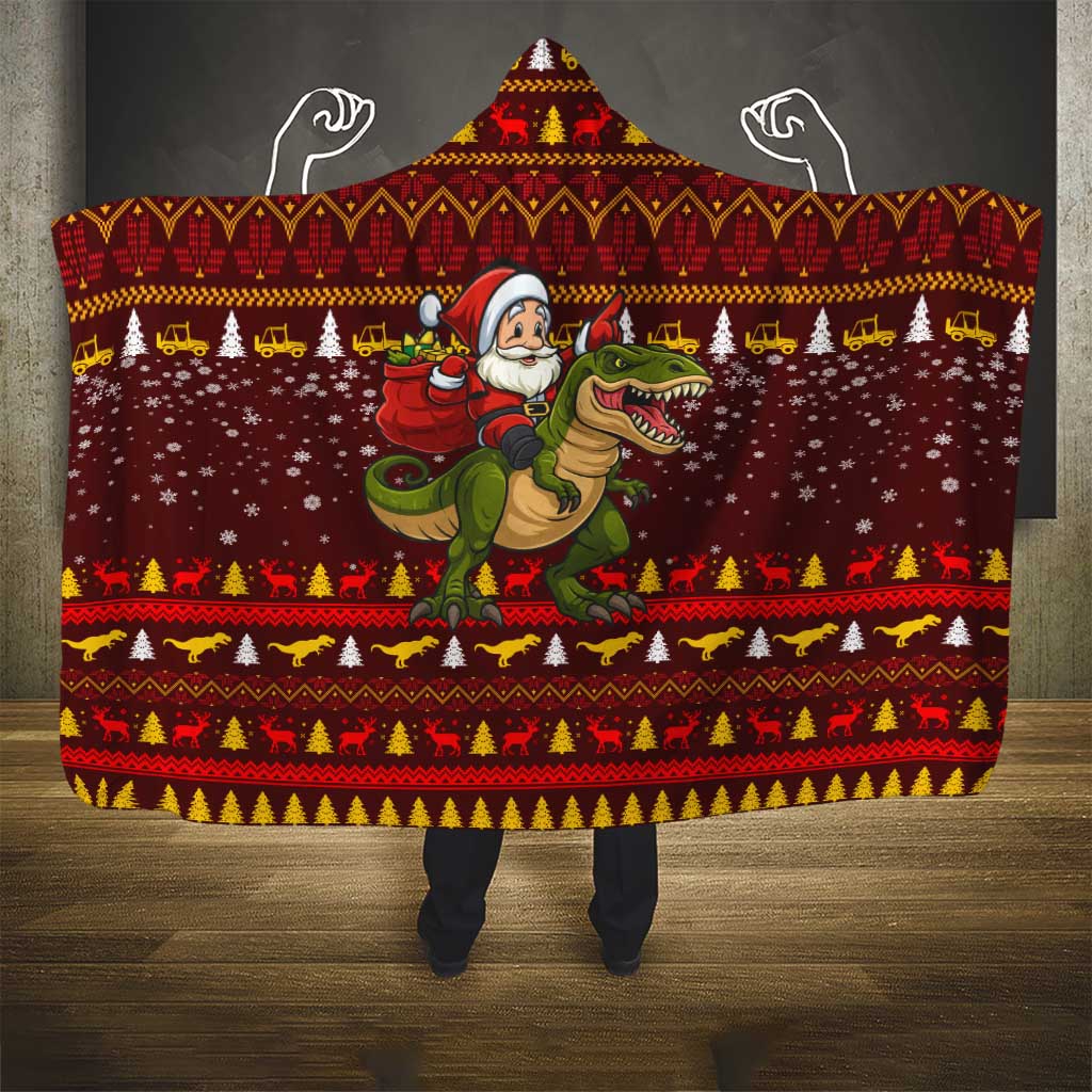 Santassic Park Santa Claus Christmas Hooded Blanket Xmas Holiday Patterns - Wonder Print Shop