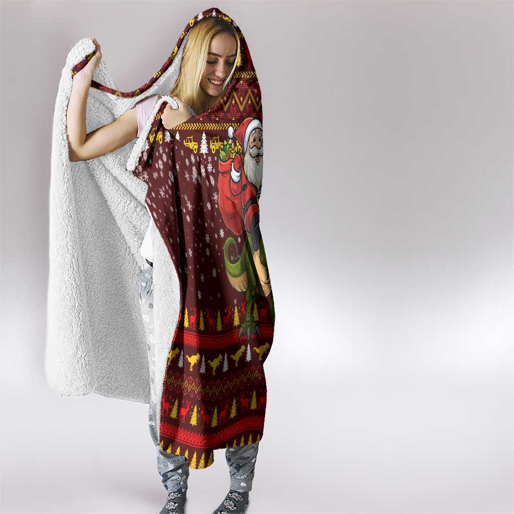 Santassic Park Santa Claus Christmas Hooded Blanket Xmas Holiday Patterns - Wonder Print Shop
