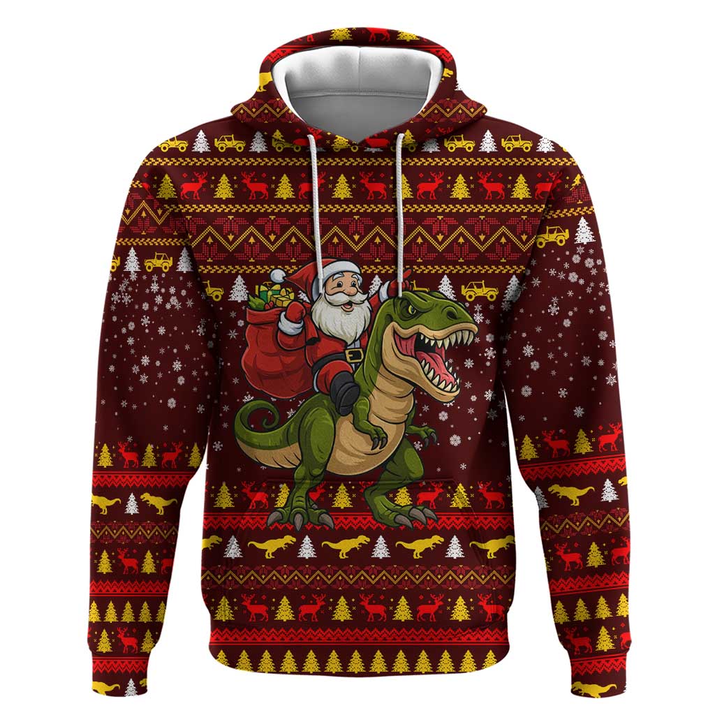 Santassic Park Santa Claus Christmas Hoodie Xmas Holiday Patterns - Wonder Print Shop
