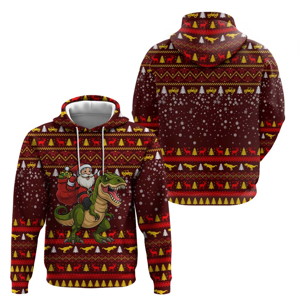 Santassic Park Santa Claus Christmas Hoodie Xmas Holiday Patterns - Wonder Print Shop