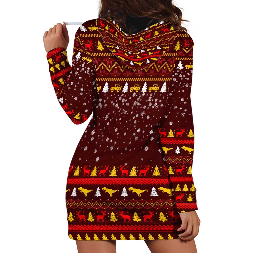 Santassic Park Santa Claus Christmas Hoodie Dress Xmas Holiday Patterns - Wonder Print Shop