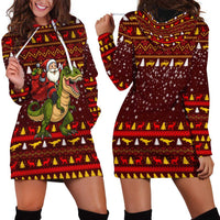 Santassic Park Santa Claus Christmas Hoodie Dress Xmas Holiday Patterns - Wonder Print Shop
