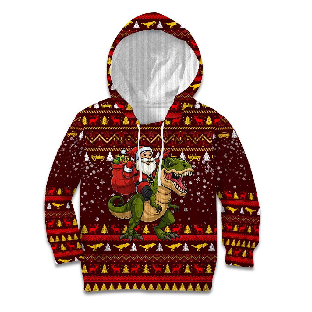 Santassic Park Santa Claus Christmas Kid Hoodie Xmas Holiday Patterns - Wonder Print Shop