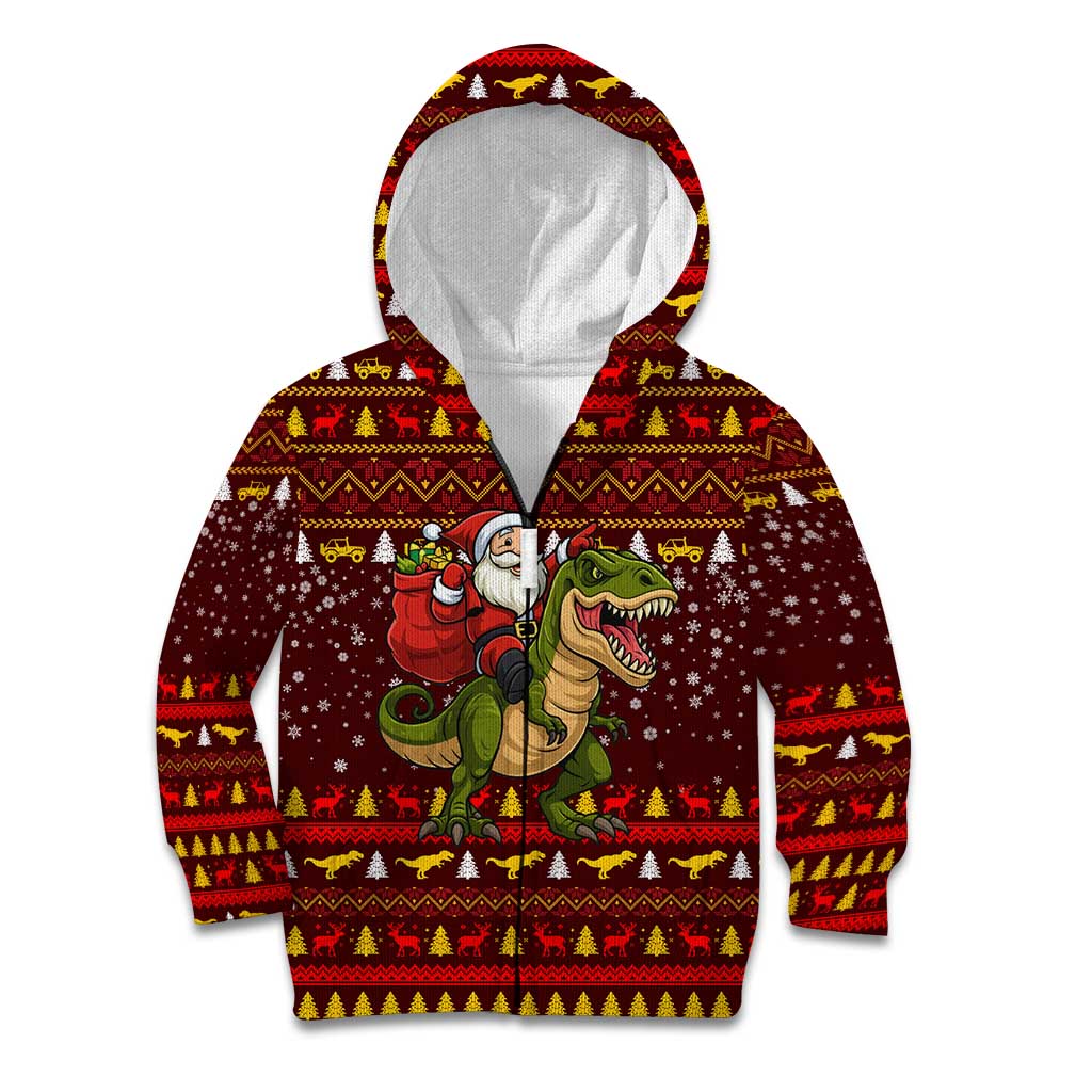 Santassic Park Santa Claus Christmas Kid Hoodie Xmas Holiday Patterns - Wonder Print Shop