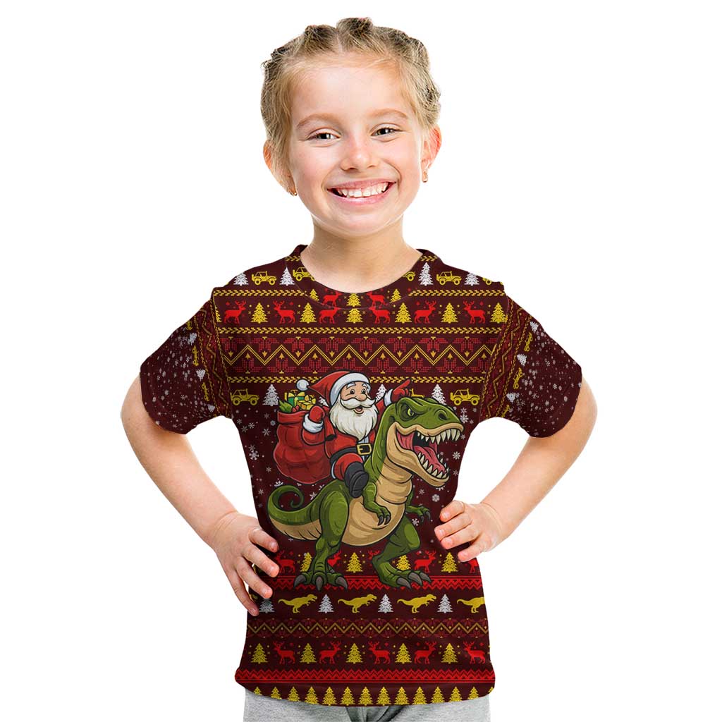 Santassic Park Santa Claus Christmas Kid T Shirt Xmas Holiday Patterns - Wonder Print Shop