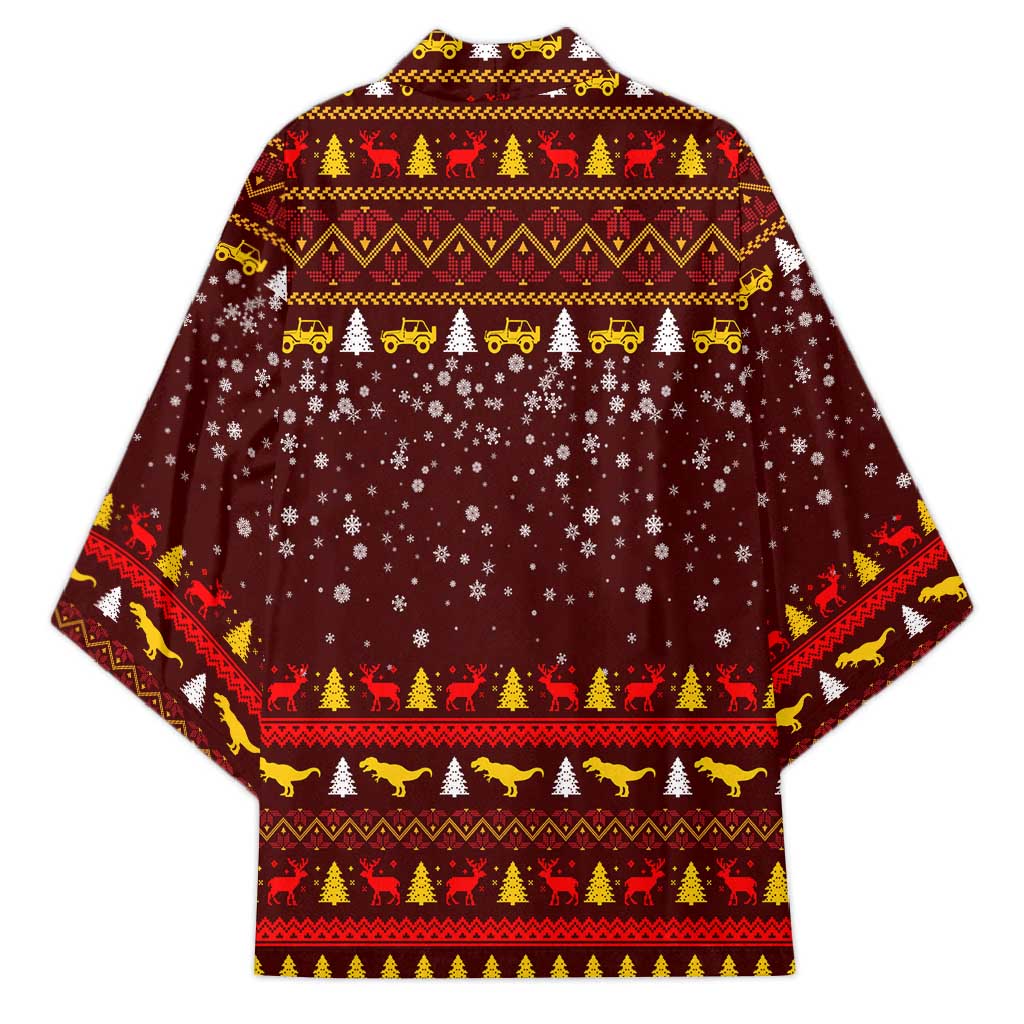 Santassic Park Santa Claus Christmas Kimono Xmas Holiday Patterns - Wonder Print Shop