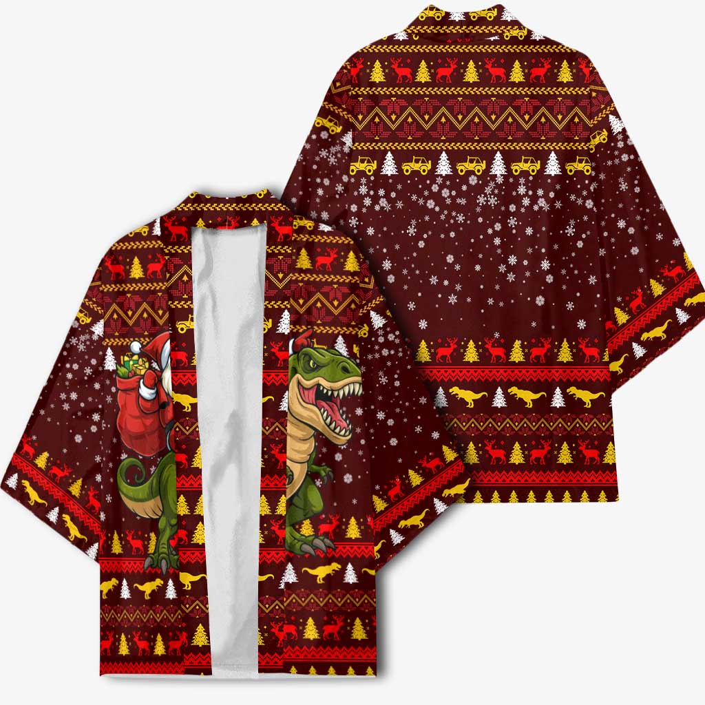 Santassic Park Santa Claus Christmas Kimono Xmas Holiday Patterns - Wonder Print Shop