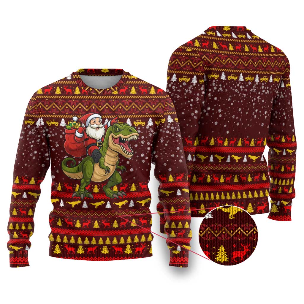 Santassic Park Santa Claus Christmas Ugly Christmas Sweater Xmas Holiday Patterns - Wonder Print Shop