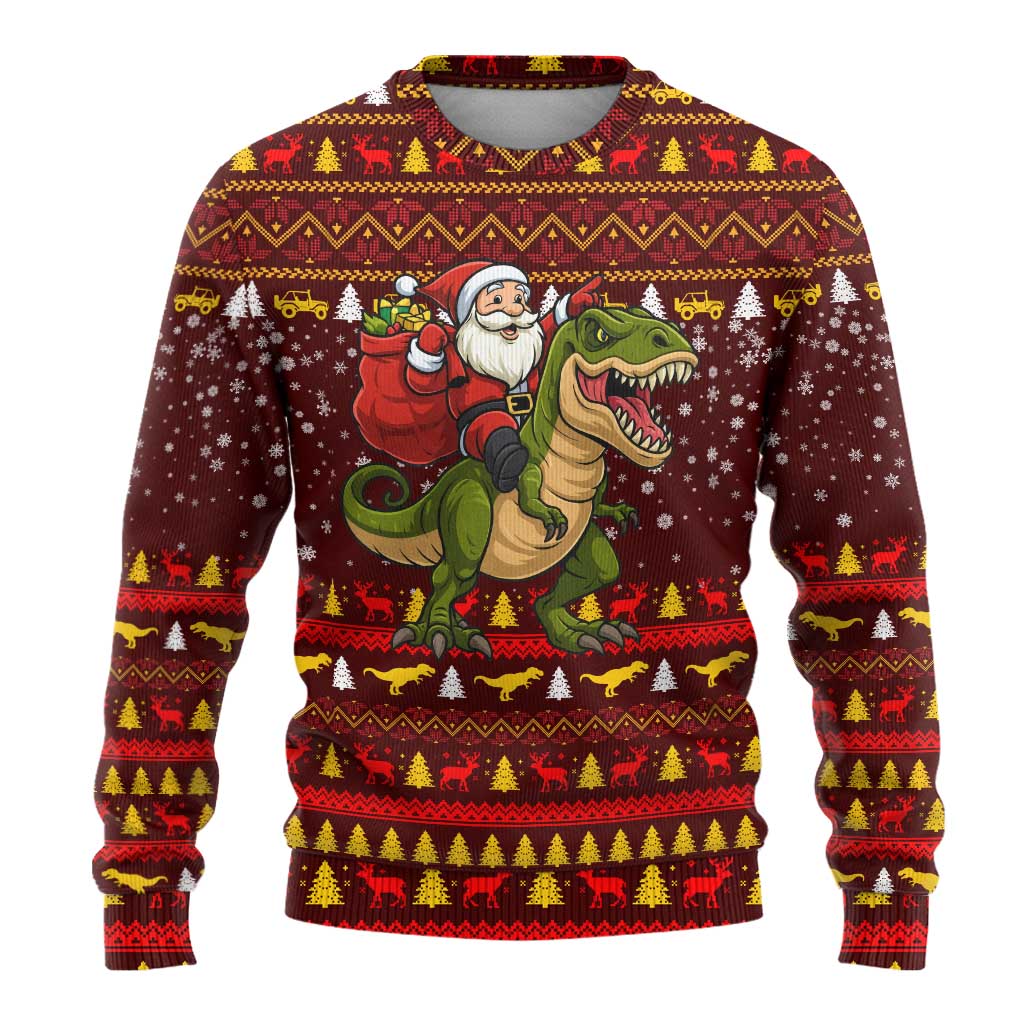 Santassic Park Santa Claus Christmas Ugly Christmas Sweater Xmas Holiday Patterns - Wonder Print Shop