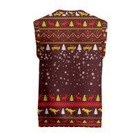 Santassic Park Santa Claus Christmas Knitted V-Neck Vest Xmas Holiday Patterns - Wonder Print Shop