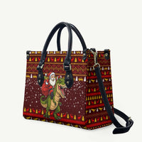 Santassic Park Santa Claus Christmas Leather Bag Xmas Holiday Patterns - Wonder Print Shop