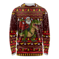 Santassic Park Santa Claus Christmas Long Sleeve Shirt Xmas Holiday Patterns - Wonder Print Shop