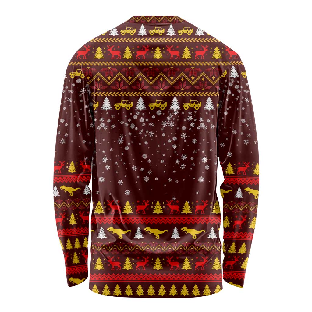 Santassic Park Santa Claus Christmas Long Sleeve Shirt Xmas Holiday Patterns - Wonder Print Shop