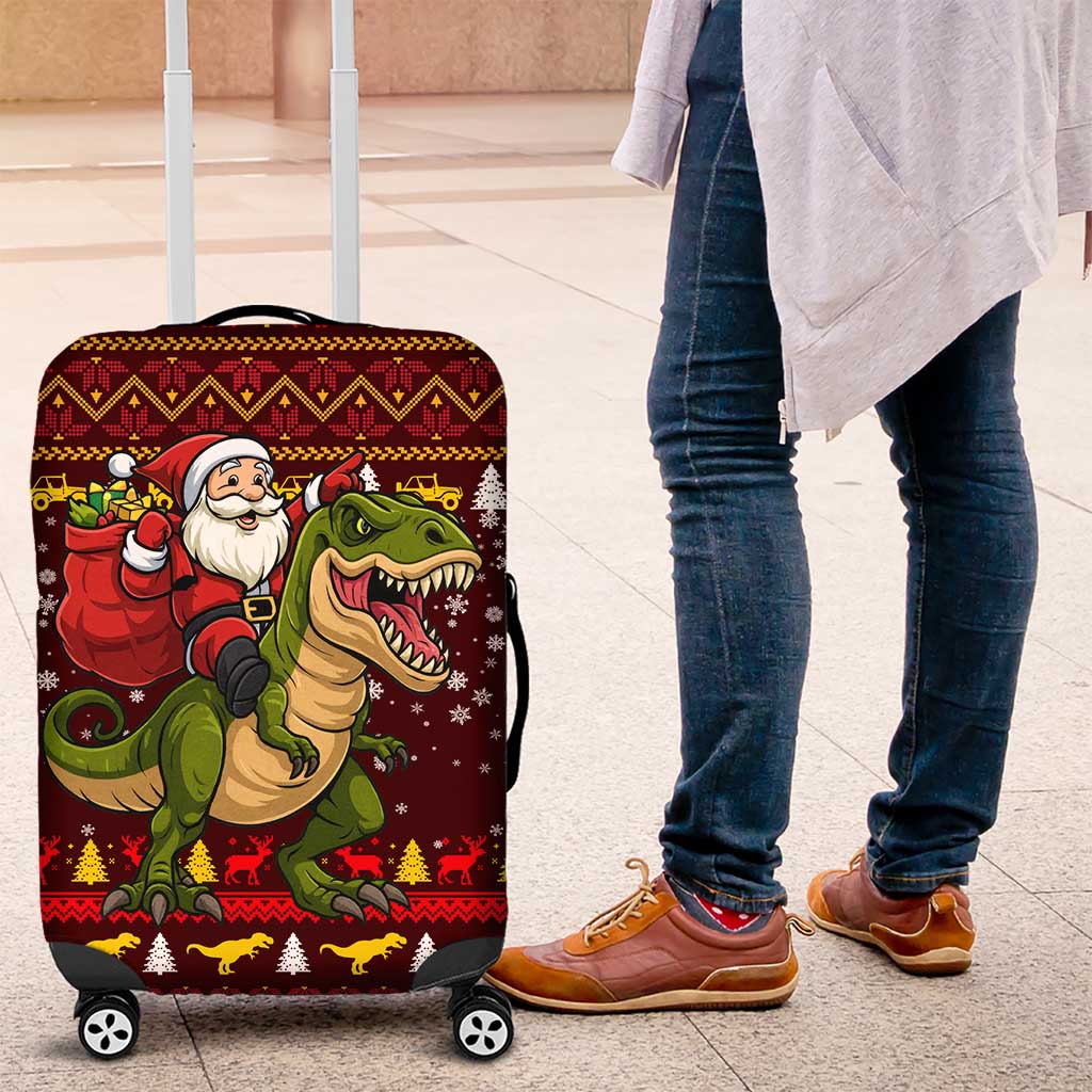 Santassic Park Santa Claus Christmas Luggage Cover Xmas Holiday Patterns - Wonder Print Shop