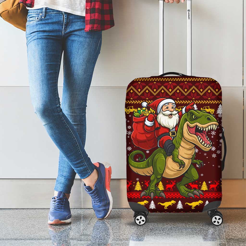 Santassic Park Santa Claus Christmas Luggage Cover Xmas Holiday Patterns - Wonder Print Shop