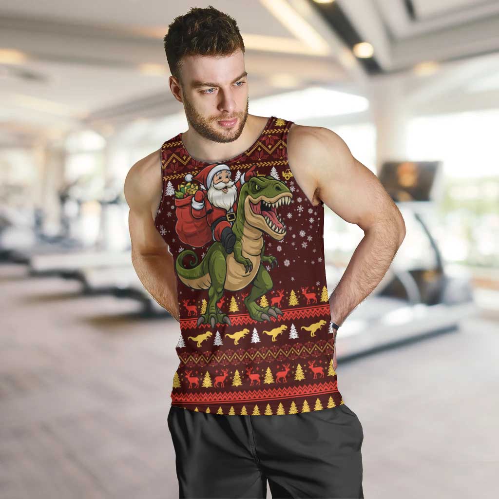 Santassic Park Santa Claus Christmas Men Tank Top Xmas Holiday Patterns - Wonder Print Shop