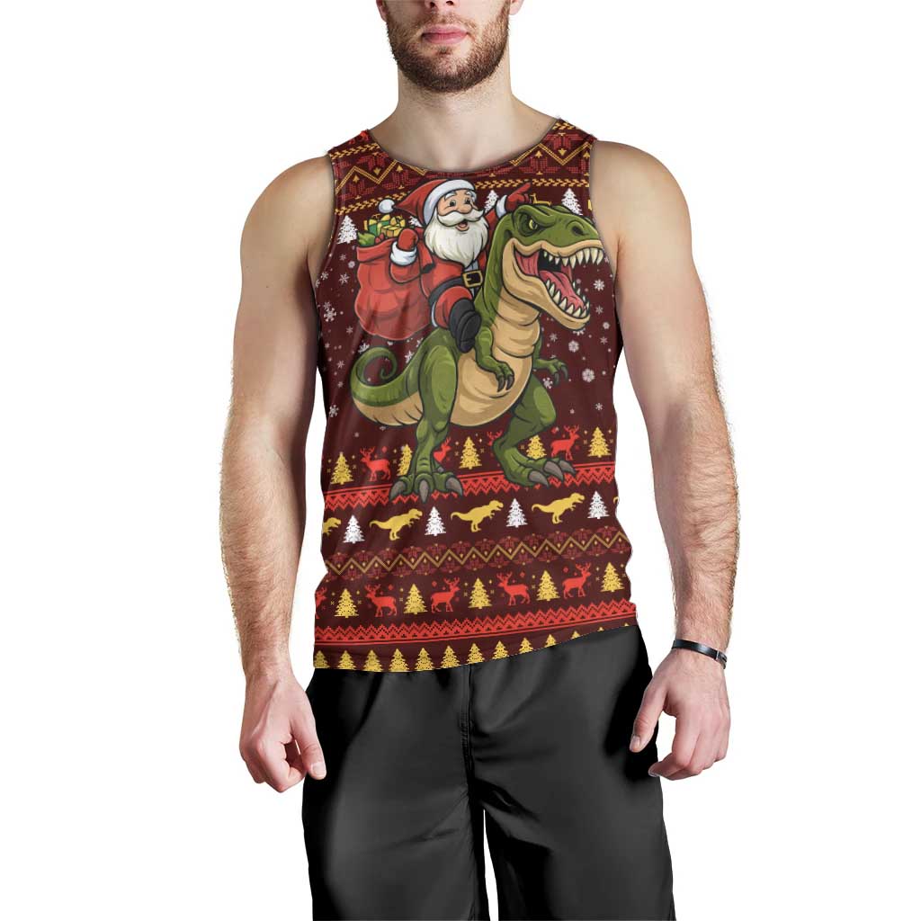 Santassic Park Santa Claus Christmas Men Tank Top Xmas Holiday Patterns - Wonder Print Shop