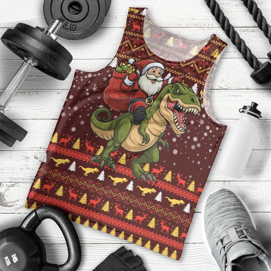 Santassic Park Santa Claus Christmas Men Tank Top Xmas Holiday Patterns - Wonder Print Shop