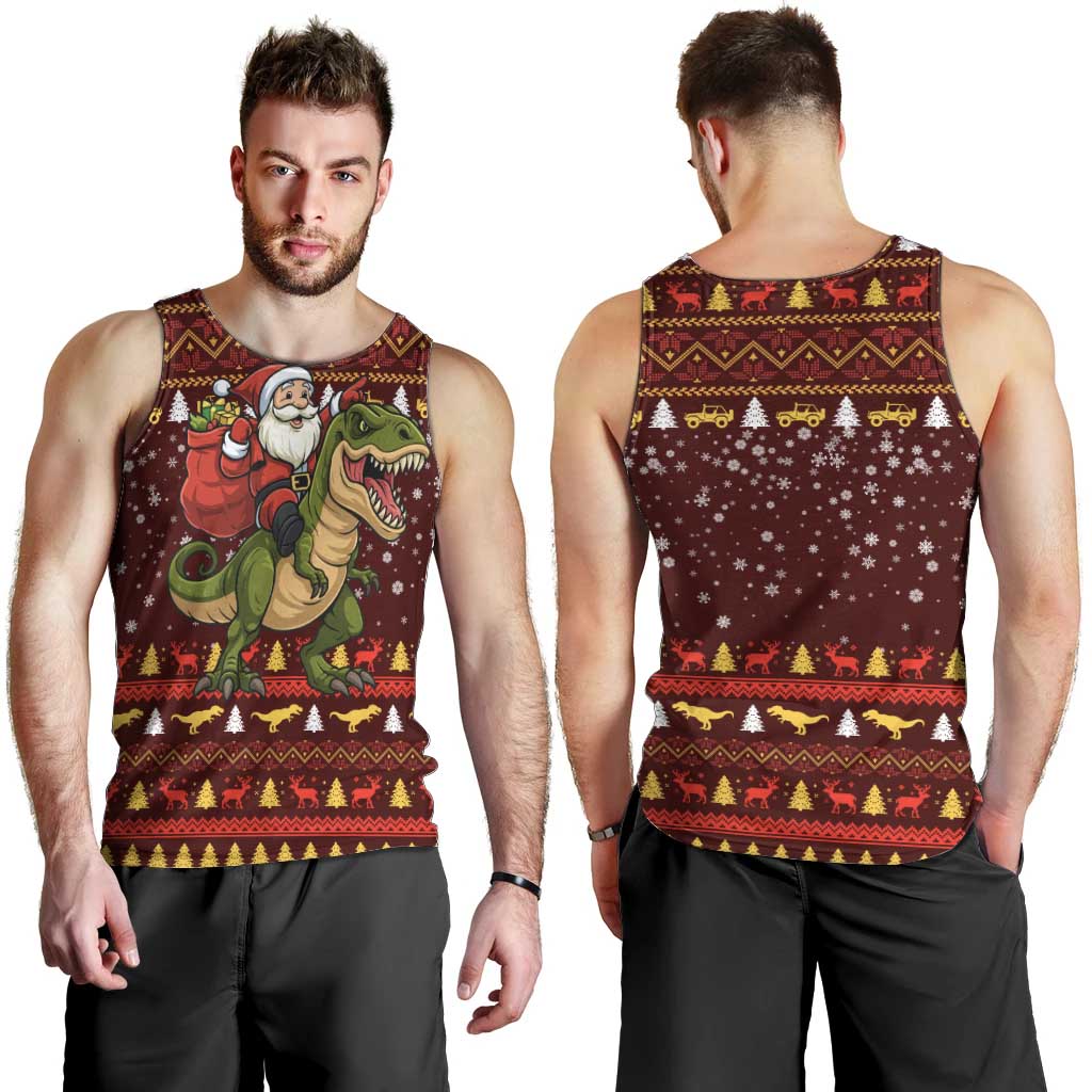 Santassic Park Santa Claus Christmas Men Tank Top Xmas Holiday Patterns - Wonder Print Shop