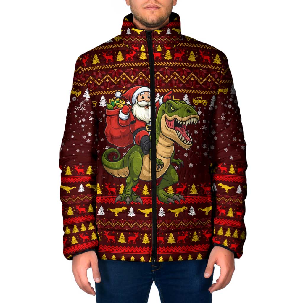 Santassic Park Santa Claus Christmas Padded Jacket Xmas Holiday Patterns - Wonder Print Shop